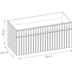 Garnero Arredamenti Mobile Bagno Sospeso-Mobile bagno sospeso 100cm cannettato 1 cassettone rosa Autentic