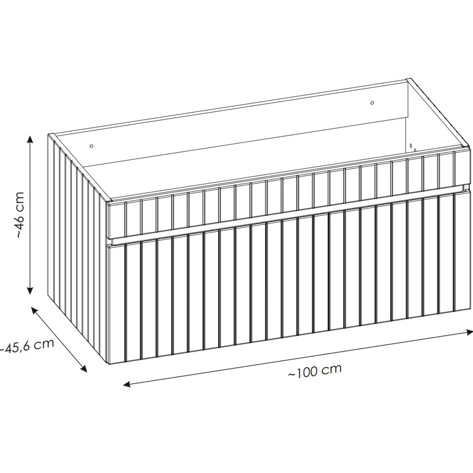 Garnero Arredamenti Mobile Bagno Sospeso-Mobile bagno sospeso 100cm cannettato 1 cassettone rosa Autentic