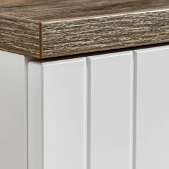 Garnero Arredamenti Mobile Bagno Sospeso-Mobile bagno sospeso 80cm cannettato 1 cassettone quercia Autentic Bianco