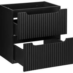 Garnero Arredamenti Mobile Bagno Sospeso-Mobile bagno sospeso 120cm cannettato 4 cassetti rovere Cleany Nero