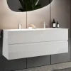 Garnero Arredamenti Mobile Bagno Sospeso-Mobile bagno sospeso 120cm con doppio lavabo bianco lucido Moon