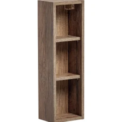 Garnero Arredamenti Mobile Bagno Sospeso-Mobile bagno sospeso 180cm con 2 lavabi, 2 mobili specchio e colonna grigio quercia Serif