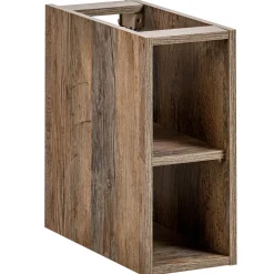 Garnero Arredamenti Mobile Bagno Sospeso-Mobile bagno sospeso 180cm con 2 lavabi, 2 mobili specchio e colonna grigio quercia Serif