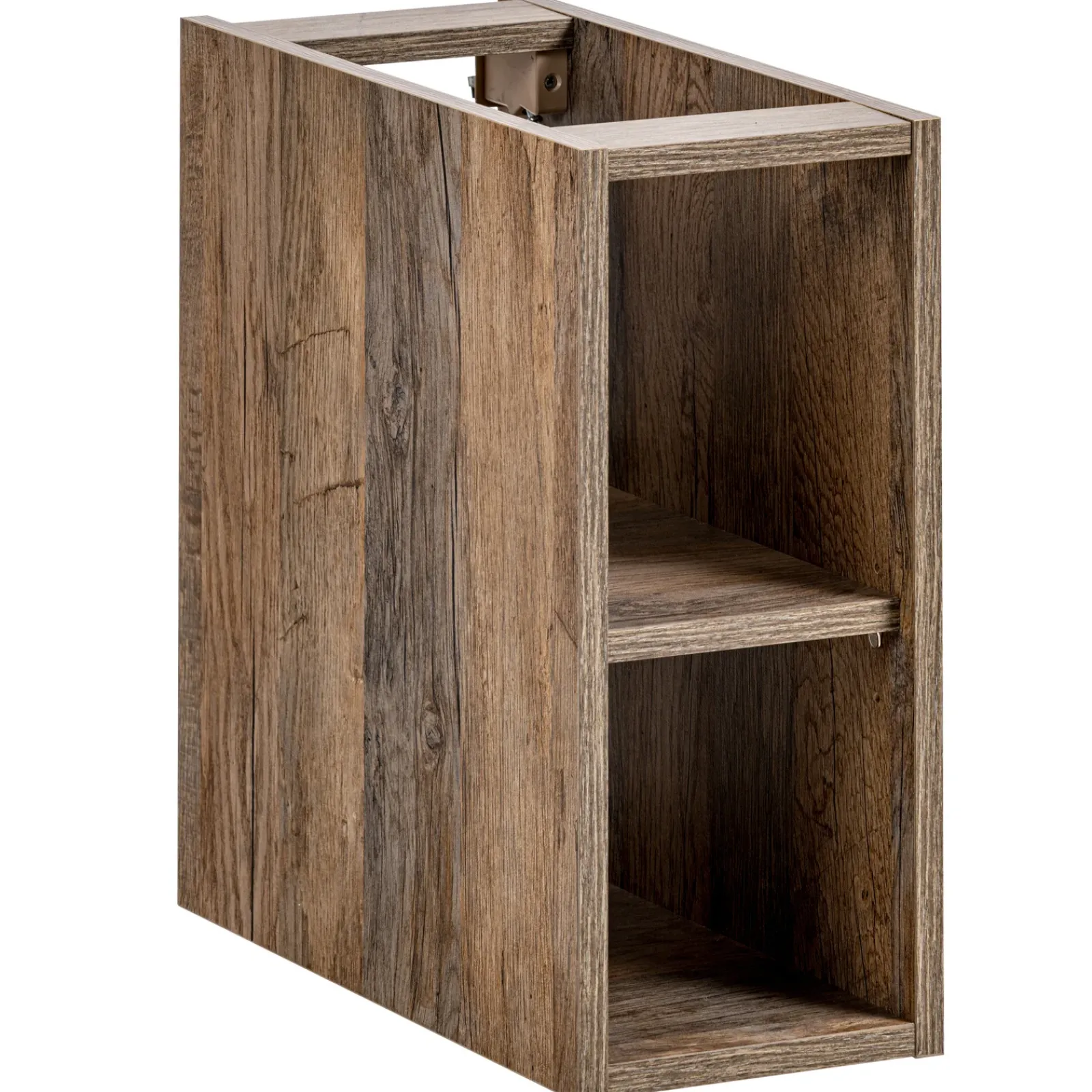 Garnero Arredamenti Mobile Bagno Sospeso-Mobile bagno sospeso 180cm con 2 lavabi, 2 mobili specchio e colonna grigio quercia Serif