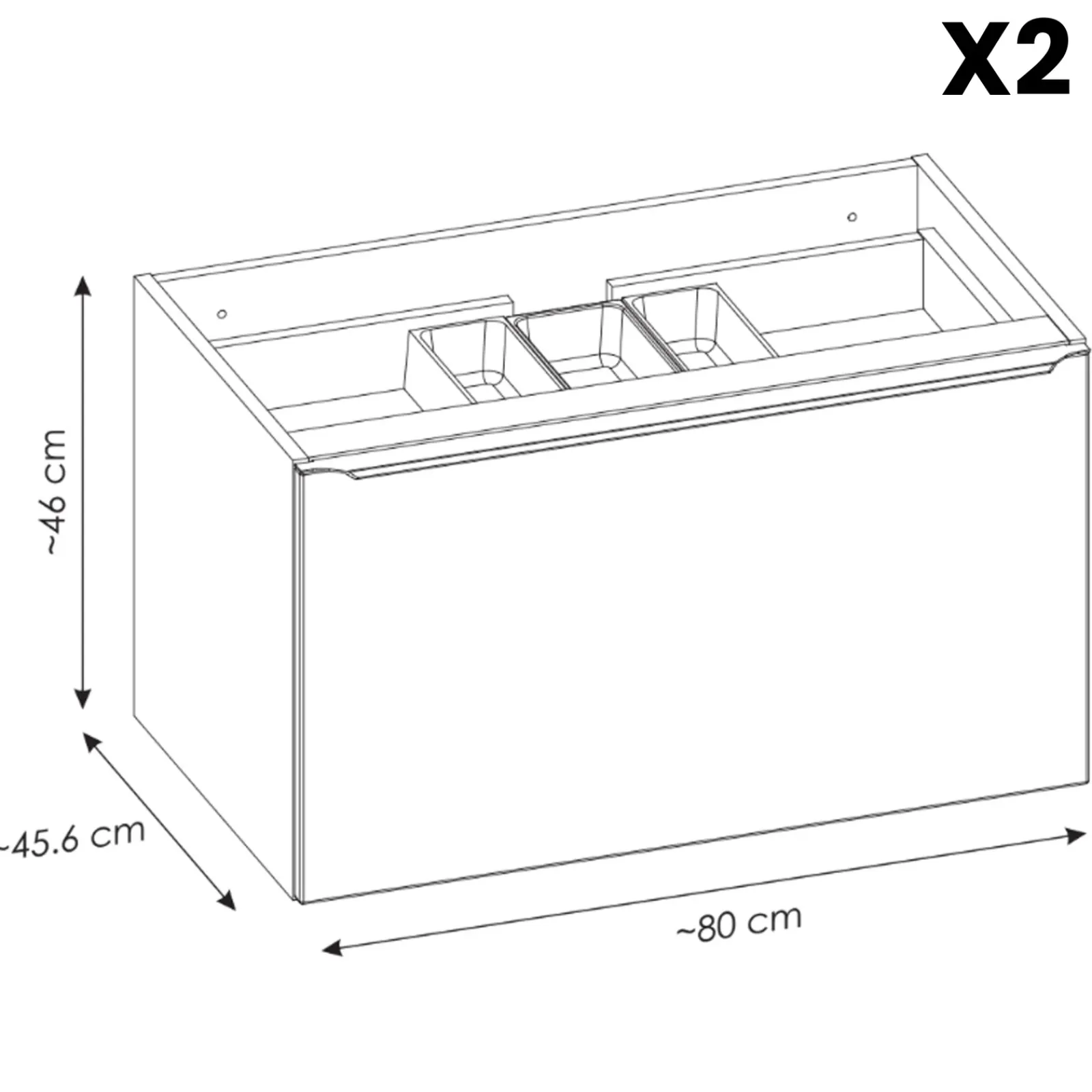 Garnero Arredamenti Mobile Bagno Sospeso-Mobile bagno sospeso 180cm con 2 lavabi, 2 mobili specchio e colonna grigio quercia Serif