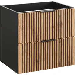 Garnero Arredamenti Mobile Bagno Sospeso-Mobile bagno sospeso 60cm cm con lavabo quercia antracite Limpid