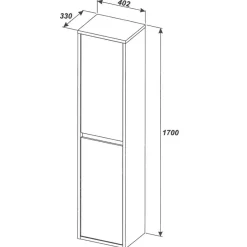 Garnero Arredamenti Mobile Bagno Sospeso-Mobile bagno sospeso 100cm con lavabo, specchio e colonna rovere antracite Stony