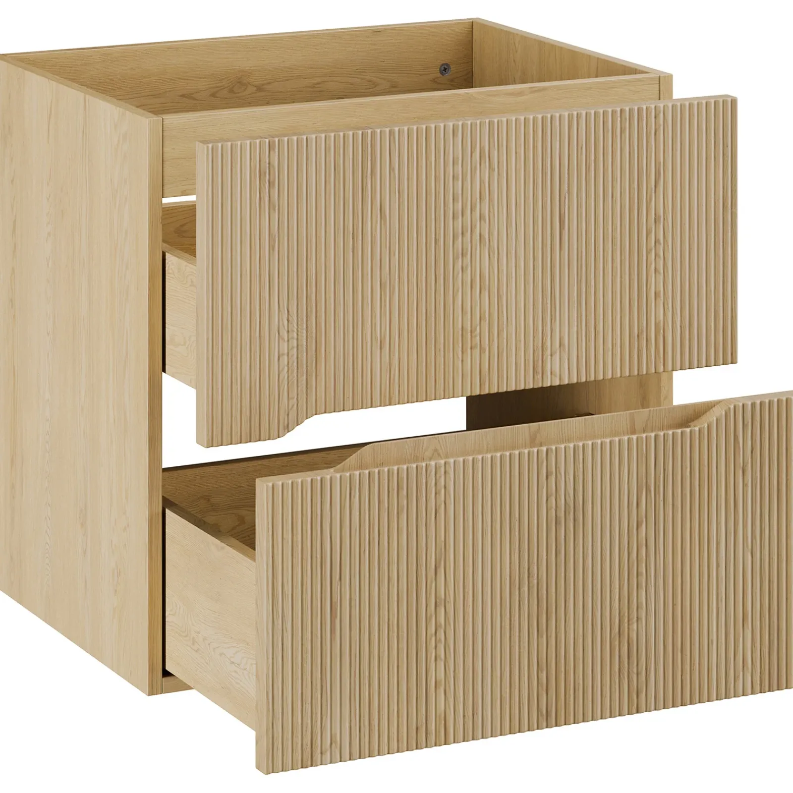 Garnero Arredamenti Mobile Bagno Sospeso-Mobile bagno sospeso 60cm cannettato 2 cassetti rovere Pretty