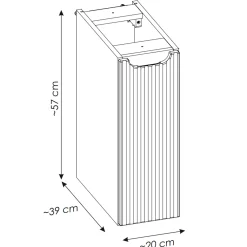 Garnero Arredamenti Mobile Bagno Sospeso-Mobile bagno sospeso 140cm cannettato 4 cassetti beige bianco Cleany Beige - Bianco