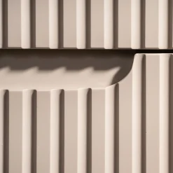 Garnero Arredamenti Mobile Bagno Sospeso-Mobile bagno sospeso 140cm cannettato 4 cassetti beige bianco Cleany Beige - Bianco