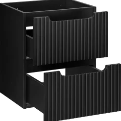 Garnero Arredamenti Mobile Bagno Sospeso-Mobile bagno sospeso 50cm cannettato con lavabo 2 cassetti Cleany Nero