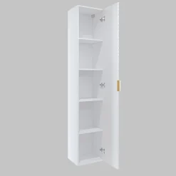 Garnero Arredamenti Mobile Bagno Sospeso-Mobile bagno sospeso 61cm con colonna bianco frontali decorati Konny Bianco Lucido - Bianco opaco