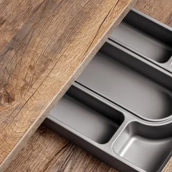 Garnero Arredamenti Mobile Bagno Sospeso-Mobile bagno sospeso 60cm con lavabo, mobile specchio e colonna grigio quercia Serif