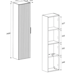 Garnero Arredamenti Mobile Bagno Sospeso-Mobile bagno sospeso 80cm cm con lavabo, specchio, colonna e cubotti quercia antracite Limpid