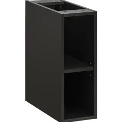 Garnero Arredamenti Mobile Bagno Sospeso-Mobile bagno sospeso 80cm cm con lavabo, specchio, colonna e cubotti quercia antracite Limpid