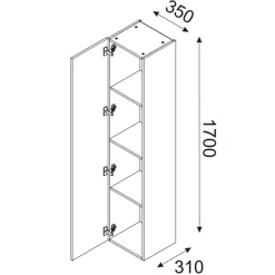 Garnero Arredamenti Mobile Bagno Sospeso-Mobile bagno sospeso 120cm con 2 lavabi, colonna, pensile e base sospesa beige rovere Swim