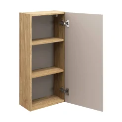 Garnero Arredamenti Mobile Bagno Sospeso-Mobile bagno sospeso 120cm con 2 lavabi, colonna, pensile e base sospesa beige rovere Swim