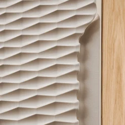 Garnero Arredamenti Mobile Bagno Sospeso-Mobile bagno sospeso 120cm con 2 lavabi, colonna, pensile e base sospesa beige rovere Swim