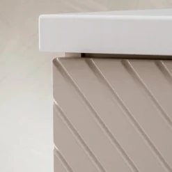 Garnero Arredamenti Mobile Bagno Sospeso-Mobile bagno sospeso 80cm con lavabo 2 cassetti beige cashmere Neutry