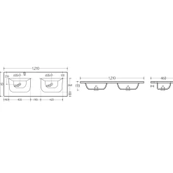Garnero Arredamenti Mobile Bagno Sospeso-Mobile bagno sospeso 120cm cm con 2 lavabi da incasso, 2 specchi e colonna quercia antracite Limpid