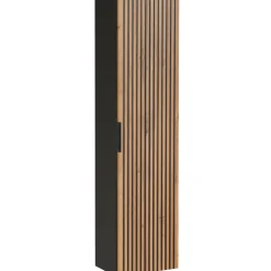 Garnero Arredamenti Mobile Bagno Sospeso-Mobile bagno sospeso 120cm cm con 2 lavabi da incasso, 2 specchi e colonna quercia antracite Limpid