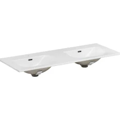 Garnero Arredamenti Mobile Bagno Sospeso-Mobile bagno sospeso 120cm cm con 2 lavabi da incasso, 2 specchi e colonna quercia antracite Limpid