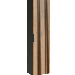 Garnero Arredamenti Mobile Bagno Sospeso-Mobile bagno sospeso 100cm cm con lavabo, specchio, colonna e cubotti quercia antracite Limpid