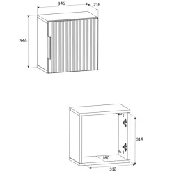 Garnero Arredamenti Mobile Bagno Sospeso-Mobile bagno sospeso 100cm cm con lavabo, specchio, colonna e cubotti quercia antracite Limpid
