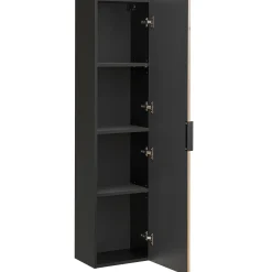 Garnero Arredamenti Mobile Bagno Sospeso-Mobile bagno sospeso 100cm cm con lavabo, specchio, colonna e cubotti quercia antracite Limpid