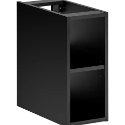 Garnero Arredamenti Mobile Bagno Sospeso-Mobile bagno sospeso 140cm con 2 lavabi, specchio e colonna nero Serif