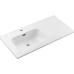 Garnero Arredamenti Mobile Bagno Sospeso-Mobile bagno sospeso 90cm con lavabo da incasso beige rovere Swim Beige - Rovere