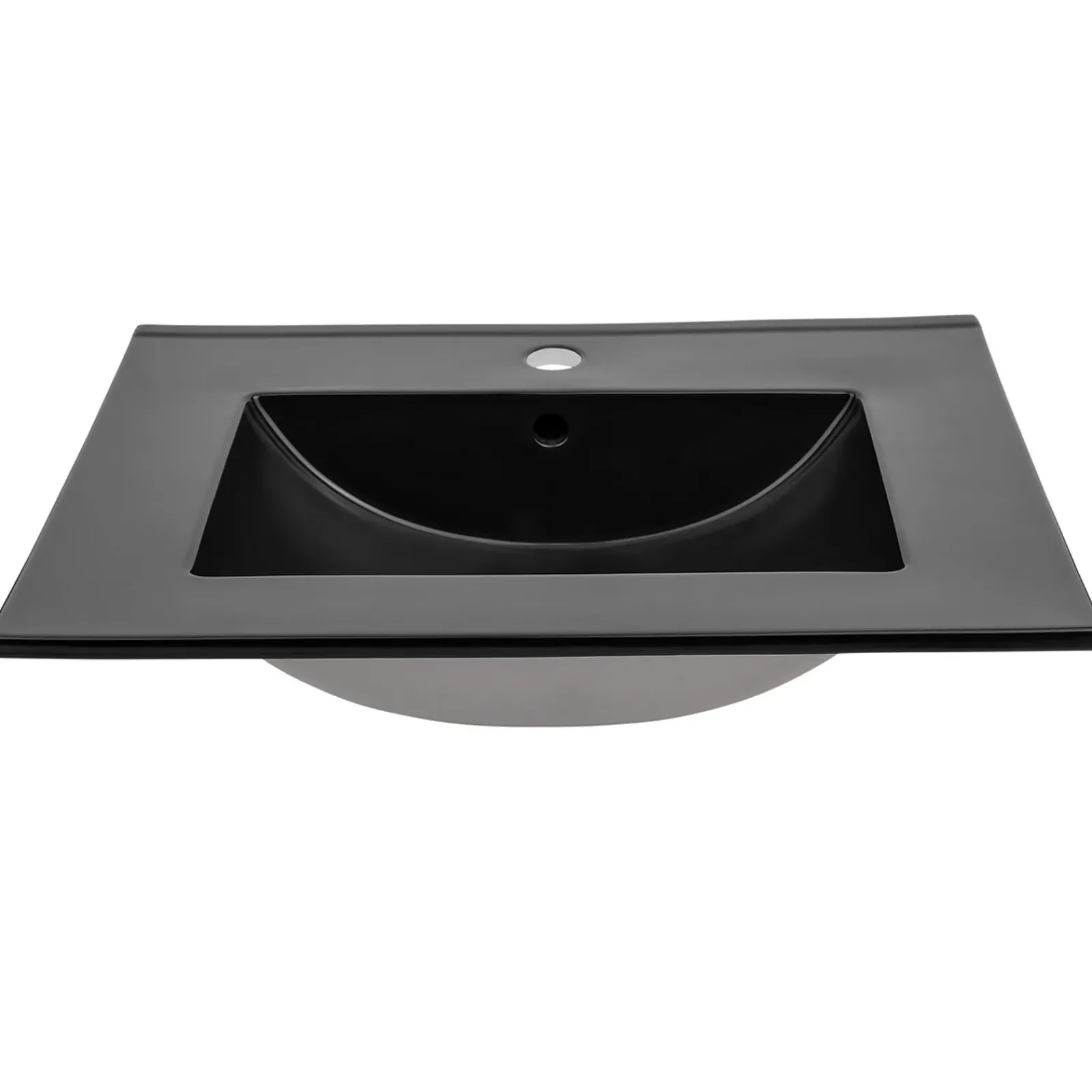 Garnero Arredamenti Mobile Bagno Sospeso-Mobile bagno sospeso 60cm cm con lavabo nero da incasso quercia antracite Limpid