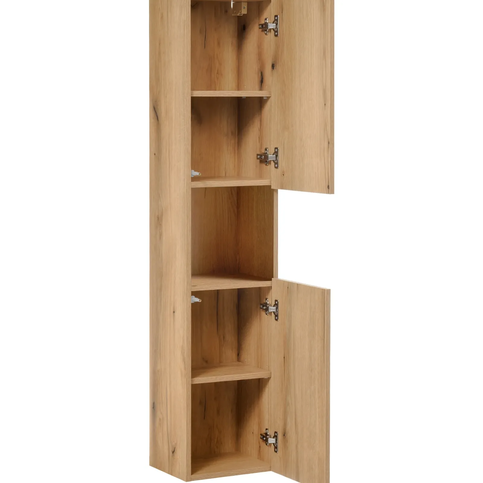 Garnero Arredamenti Mobile Bagno Sospeso-Mobile bagno sospeso 100cm con 2 lavabi, 4 cassetti e colonna rovere Rovery