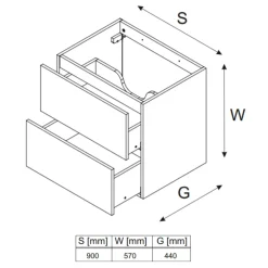 Garnero Arredamenti Mobile Bagno Sospeso-Mobile bagno sospeso 100cm con lavabo e colonna nero rovere Swim