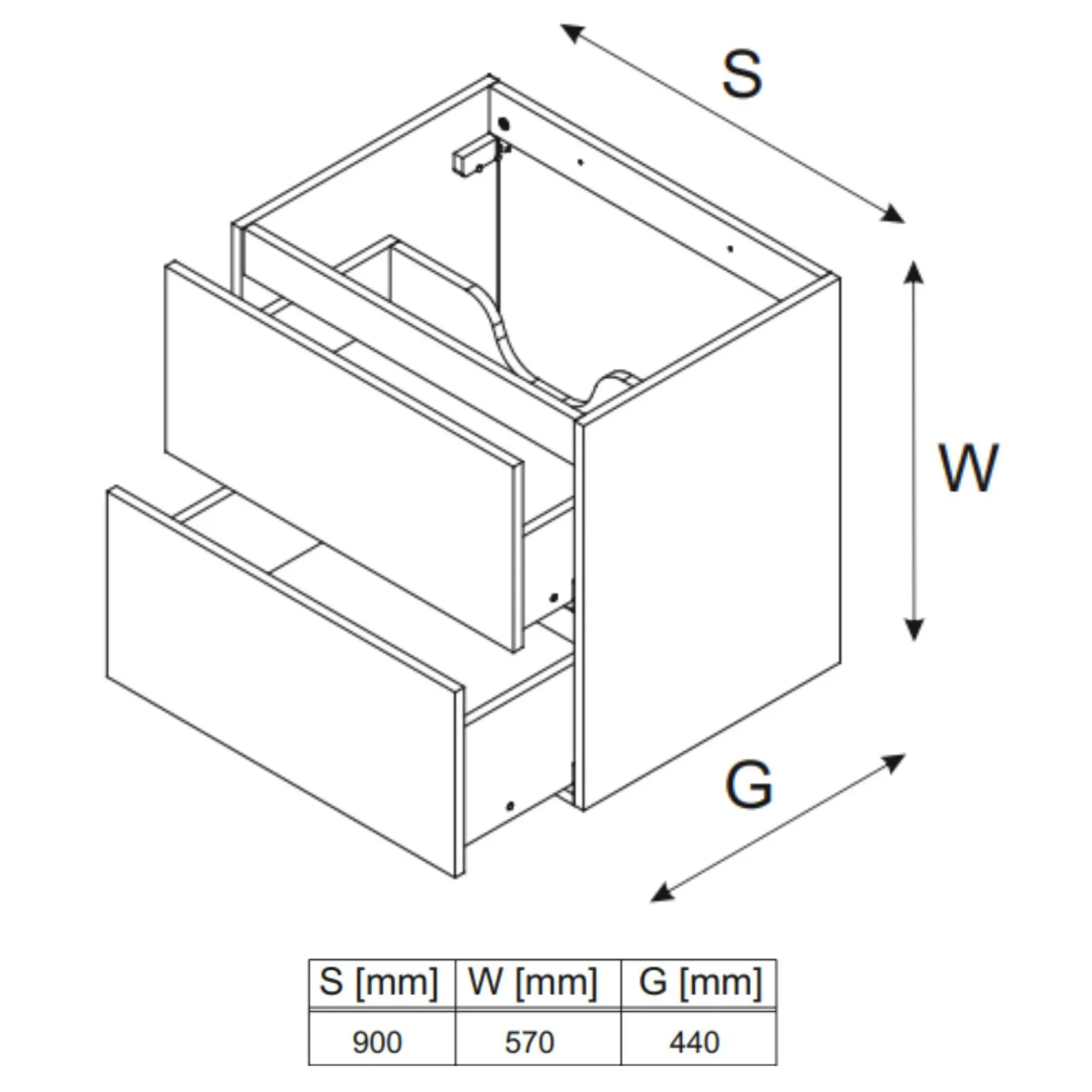 Garnero Arredamenti Mobile Bagno Sospeso-Mobile bagno sospeso 100cm con lavabo e colonna nero rovere Swim