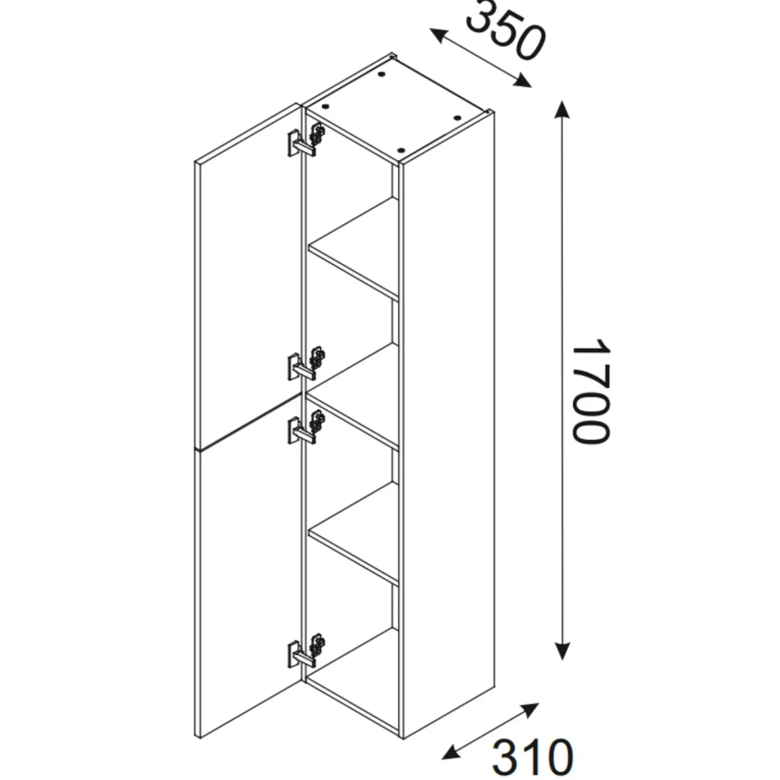Garnero Arredamenti Mobile Bagno Sospeso-Mobile bagno sospeso 100cm con lavabo e colonna nero rovere Swim