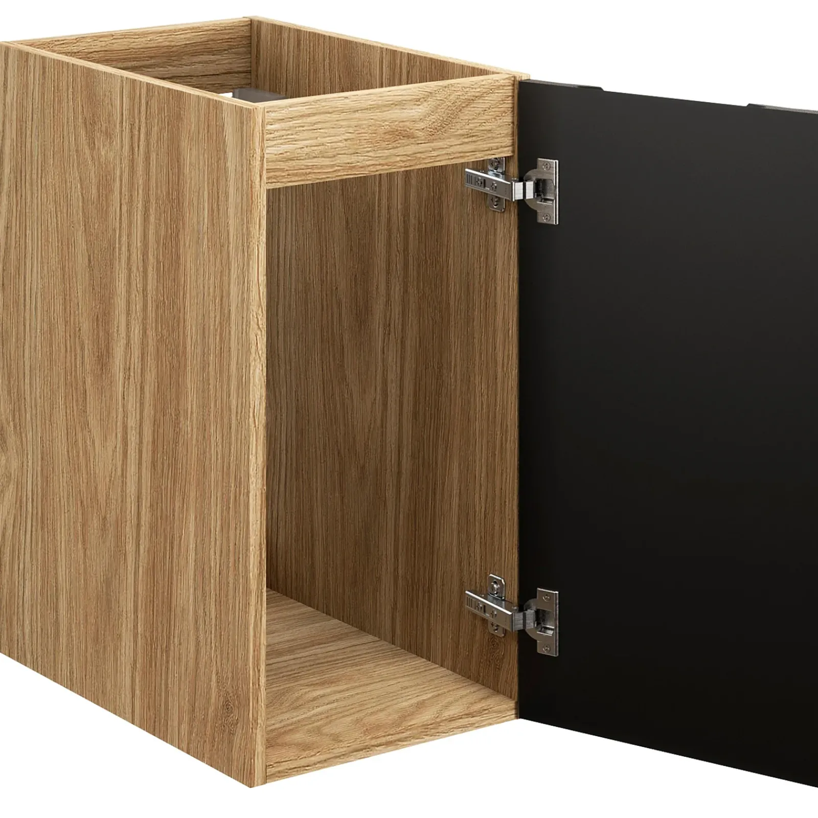 Garnero Arredamenti Mobile Bagno Sospeso-Mobile bagno sospeso 100cm con lavabo e colonna nero rovere Swim