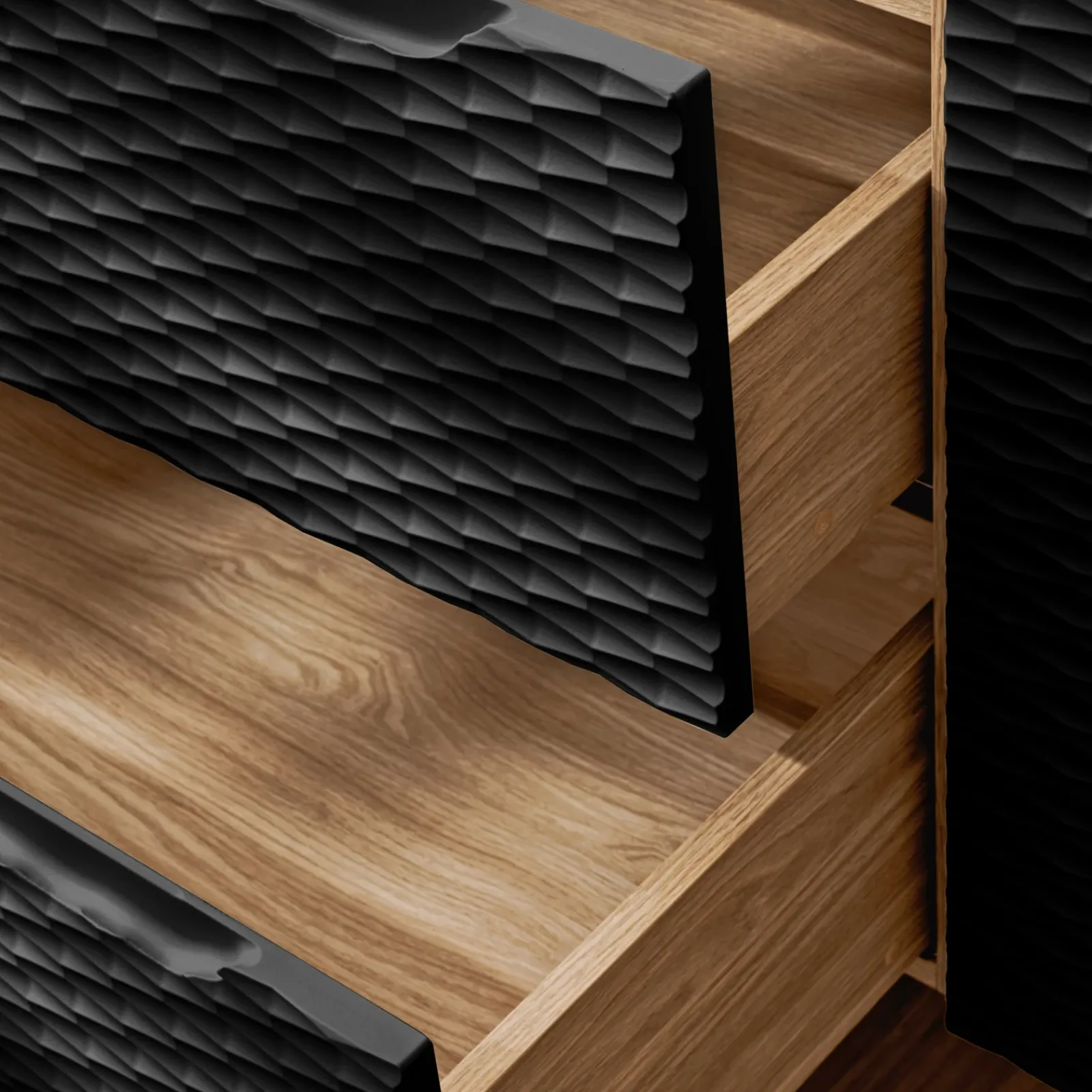 Garnero Arredamenti Mobile Bagno Sospeso-Mobile bagno sospeso 100cm con lavabo e colonna nero rovere Swim