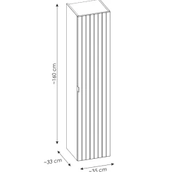 Garnero Arredamenti Mobile Bagno Sospeso-Mobile bagno sospeso 60cm con lavabo, specchio rotondo e colonna cannettato blu Deep