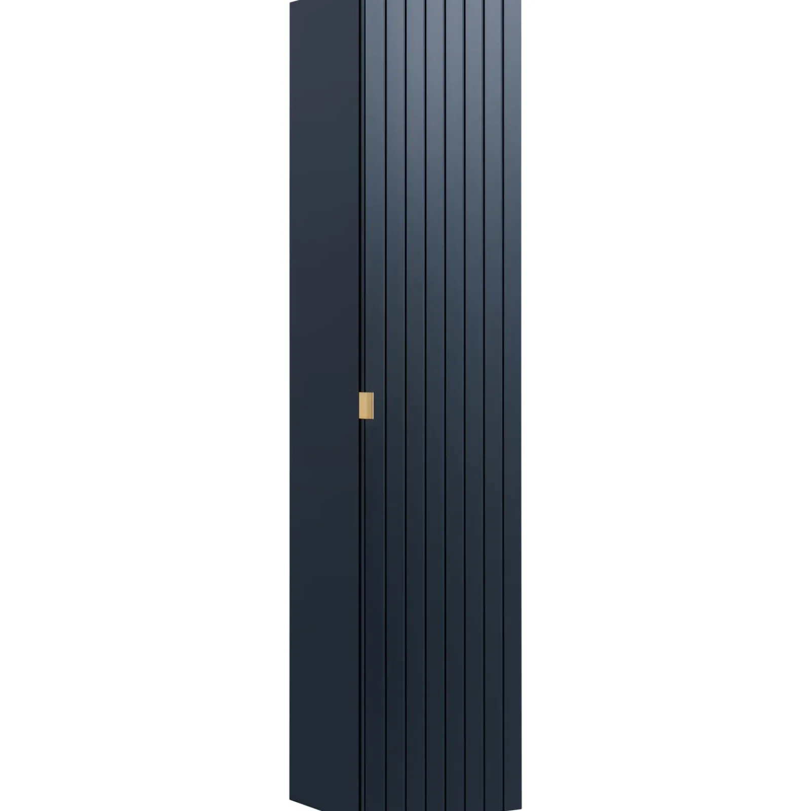 Garnero Arredamenti Mobile Bagno Sospeso-Mobile bagno sospeso 60cm con lavabo, specchio rotondo e colonna cannettato blu Deep