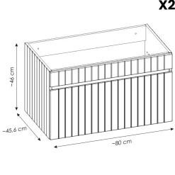 Garnero Arredamenti Mobile Bagno Sospeso-Mobile bagno sospeso 160cm cannettato 2 cassettoni bianco quercia Autentic