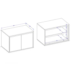 Garnero Arredamenti Mobile Bagno Sospeso-Mobile bagno sospeso 78cm con specchio e colonna nero Linda Bianco Lucido