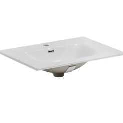 Garnero Arredamenti Mobile Bagno Sospeso-Mobile bagno sospeso 60cm cannettato con lavabo da incasso, colonna e specchio bianco Autentic