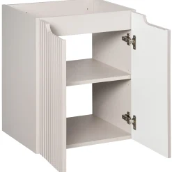 Garnero Arredamenti Mobile Bagno Sospeso-Mobile bagno sospeso 50cm cannettato 2 ante rovere Cleany Beige