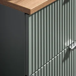 Garnero Arredamenti Mobile Bagno Sospeso-Mobile bagno sospeso 50cm cannettato 2 cassetti verde salvia rovere Greeny