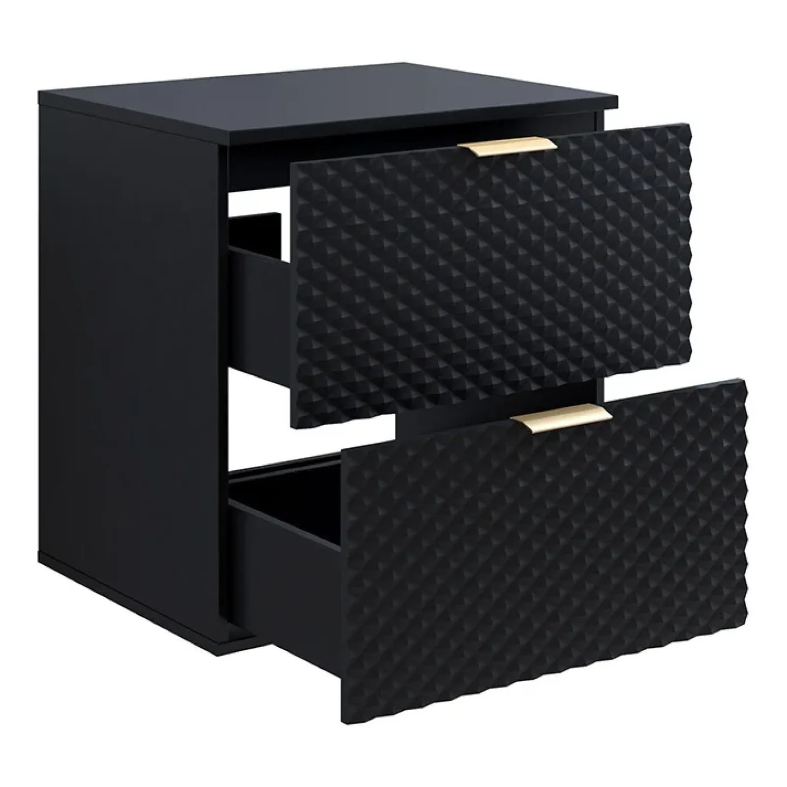 Garnero Arredamenti Mobile Bagno Sospeso-Mobile bagno sospeso 61cm con colonna nero frontali decorati Konny Nero Lucido - Nero opaco
