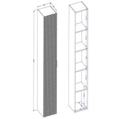 Garnero Arredamenti Mobile Bagno Sospeso-Mobile bagno sospeso 61cm con colonna nero frontali decorati Konny Nero Lucido - Nero opaco