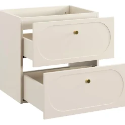 Garnero Arredamenti Mobile Bagno Sospeso-Mobile bagno sospeso 120cm fresato 4 cassetti beige Sand