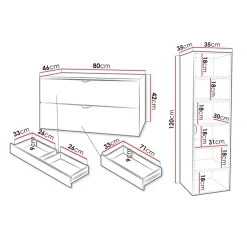 Garnero Arredamenti Mobile Bagno Sospeso-Mobile bagno sospeso 80cm nero con colonna Hakone 2 Nero Lucido