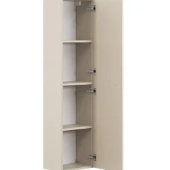 Garnero Arredamenti Mobile Bagno Sospeso-Mobile bagno sospeso fresato 120cm con colonna beige Sand